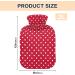 Soft Red & White Dotted Hot Water Bottle with Cover | Winter Warmth for Hands Neck & Shoulders - Shop Internationally! - Buy Online on GoSupps.com