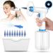 KAUGIC Electric Ear Wax Removal Water Powered Ear Cleaner Ear Cleaning Kit Safe and Effective Earwax Removal Kit with 4 Cleaning Mode Settings 10 Ear Tips & Water Catch Basin Blue Polypropylene (PP)