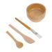 FRCOLOR 1 Set Four Piece Facial Bowl Facial Stirring Tool Facial Cream Bowl Diy Bowl Lotion Mixing Bowl Scrubber Silicone Scraper Facial Mixing Bowl Miss Hair Wooden Brush