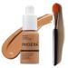 Glamza PHOERA Foundation Concealer Makeup Full Coverage Matte Brighten Long Lasting UK + Professional Flat Face Foundation Brush (108 TAN Seller SKU)