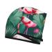Palm Leaf & Flamingos Coral Velvet Dry Hair Cap - Perfect for Home Travel & Pool Parties - International Shipping - Buy Online on GoSupps.com