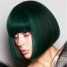 Yamel Short Bob Wig with Bangs Blackish Green Wig Synthetic Hair Party Cosplay Straight Wigs for Women Girls Straight Blackish Green