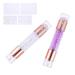 Lurrose 2pcs manicure Stamper Kit Professional Diy double -sided nail stamper with sequins handle nail punching tool for home shop purple transparent purple transparent color