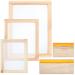 Colovis Screen Printing Frame and Squeegee Kit for Home or Small Business, Include 3 PCS Wooden Screen Printing Frames with Mesh and 2 PCS Screen Printing Squeegees