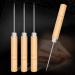 5-Piece Wooden Handle Scratch Awl & Pin Punching Set for Leather Stitching - DIY Handmade Leather Tool Kit - Buy Online on GoSupps.com