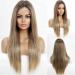 EMMOR 13*4 Lace Front Ash Brown Straight Wig - Heat Resistant Synthetic Blonde Ombre Wig - Buy Online on GoSupps.com