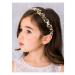 SWEETV Flower Girl Headpiece Pearl Wedding Hair Accessories for Girls Princess Gold Flowers Headband Tiara for First Communion  Birthday