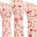28 Sheets Flower Temporary Tattoos for Women Girls 3D Pink Cherry Blossom Floral Sexy Fake Tattoo Stickers Waterproof Fake Tattoo Body Art Stickers for Neck Arm Wrist Hands
