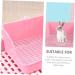 HAPINARY Box Rabbit Potty Bunny Litter Cat Litter Pan Hamster Toilet Corner Pet Litter Pan Plastic 28x23cm Pink - Buy Online on GoSupps.com