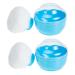 FRCOLOR Lot de 2 houppettes en poudre pour enfants - Pour soins de b b - Bo te poudre pour b b - Bo te consigne et s che - Bo te de rangement pour voyage - En peluche acrylique 1 unit (Lot de 1) Bleu