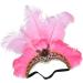 Minkissy Carnival Feather Headpiece Vintage Feather Headband Showgirl Headband Carnival Headband Fascinator Headdress for Masquerade Costume Party Pink - Buy Online on GoSupps.com