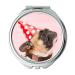 Mirror makeup mirror Dog Pug Party Had Animal Pink pocket mirror portable mirror