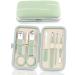 Lorvain Manicure Set 7PCS Professional Grooming Care Tools Men Women Nail Clipper Set Stainless Steel Toe Finger Nail Clippers with Portable Travel Case Pedicure Care Tools for Travel or Home (Green) Green A