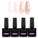 VNICESLI 4 pieces gel nail polish set 7 in 1 assembly gel for gel nails clear and naked builder base gel for nails set uv led yield clear and nude gel nail polish set gel polish kit