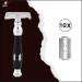 Pearl Shaving Double Edge Butterfly Safety Razor | Classic Traditional Razor with 5 Blades | P-81D Black Platinum 81D - Perfect for International Grooming - Buy Online on GoSupps.com