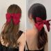 Buy Large Black Hair Loop Clips - Hub Knot Hair Ties & Red Satin Tape Hairpins for Women & Girls (2 Pieces) - Perfect for All Hairstyles - Buy Online on GoSupps.com