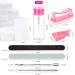 FANDAMEI Nail Polish Gel Remover Kit with Nail Clips, Remover Bottle, Cotton Pads, Brush, Pusher, Peeler, and Buffer Block - Pink - Buy Online on GoSupps.com