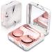 Contact Lens Case Portable Cute Eye Contacts Colored Lenses Applicator Remover Tool Kit with Mirror Solution Bottle for Travel Daily Outdoor (Square Rose Gold) Square Rose Gold