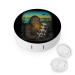 Aliens And Bigfoot Round Contact Lens Case Print Portable Contact Lens Box Kit with Mirror Cute