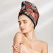 Cattle Dog Florals Coral Velvet Dry Hair Cap | Unisex Wet Towel Wrap for Bathing Pool Parties and Beach Perfect Home Accessory - Buy Online on GoSupps.com