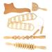 Solustre 5st massage device from beech manual lymph massage set Foot massage device Portable massage lying wellness tool wooden sticks to massage acupressure rod.