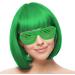 AOMIG Short Bob Wig for Women 4 Pack Short Green Bob Wigs Set with Sunglass and Wig Cap Neon Fancy Dress Accessory Cosplay Wig with Bangs Synthetic Straight Wig for Daily Halloween Party Cosplay - Buy Online on GoSupps.com