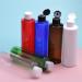 Zeoabsy 4-Pack 250ml Transparent PET Plastic Bottles with Black Hinged Lid - Portable Travel Containers for Cosmetic Fluids & Oils - Buy Online on GoSupps.com
