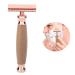 Portable Double Edge Razor with Wooden Handle - Rose Gold Beard & Body Hair Trimmer for Men | International Shipping - Buy Online on GoSupps.com