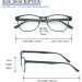 MMOWW Men's Rectangular Reading Glasses | Light Blue Metal Frame | Spring Hinges | Blue Light-Blocking | 1.5x Magnification - Buy Online on GoSupps.com
