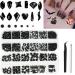 2680Pcs Black Nail Gems Rhinestones Stones 120pcs Big Black Nails Charms with Sequined Flatback Round Beads Clear Diamond Glass Nail Stones Jewelry Supplies for DIY Face Eyes Makeup Crafts Decoration black 2680pcs