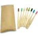 SUICRA 8-Pack Colorful Natural Wooden Toothbrushes - Eco-Friendly Oral Care with Soft Bristles - Buy Online on GoSupps.com