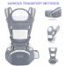 Ergonomic Azeekoom Baby Carrier with Hip Seat | Breathable Cotton Adjustable Headrest for 0-48 Months | Gray - Buy Online on GoSupps.com