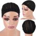 Braided Wig Caps Breathable Cornrows Cap for Easlier Sew in Weave Hair Caps Glueless Black Crochet Wig Cap for Making Wig Medium Size (braided caps,2pcs) 2pc braided cap