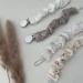Mimuselina 4-Pack Pacifier Chain with Metal Clip for Babies - Fabric Pacifier Strap & Clip (Neutro) | International Shipping Available - Buy Online on GoSupps.com