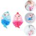 Angoily 4 Pcs Cartoon Bath Ball Sponge Set for Kids | Mesh Shower Scrubber & Loofah Cushion | Ideal Bathing Accessories for Children - Buy Online on GoSupps.com