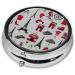 French Fashion Model Ferrets Round Pill Box | 3 Compartment Portable Travel Organizer for Vitamins & Medicine - Buy Online on GoSupps.com