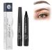 Istorels Brow Pen Istorels Magical Precise Waterproof Brow Pen 4 Tip Microblade Brow Pen Long Lasting Waterproof and Smudge-Proof Natural Eyebrow Makeup (1pcs-BLACK)