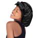 Satin Silk Bonnet Hair Cap - Jumbo Size Long Bonnet for Women - Adjustable Straps - Comfortable Sleep Cap for Long Braid & Curly Hair - No Slip-Off Design (Black) - Buy Online on GoSupps.com