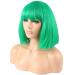 Riyang Women s Green Cosplay Wig - Short BOB Kinky Straight Puff Hair with Full Bangs | Heat Resistant - Buy Online on GoSupps.com