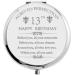 COFOZA 2010 13th Happy Birthday Gifts Stainless Steel Compact Pocket Travel Makeup Mirror Inspiration Present Behind You All Your Mermories with Gift Box (Silver)