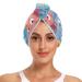 Cartoon Elephants Hair Towel 2 Pack Super Absorbent Hair Drying Towel Quick Dry Hair Turbans Head Towel with Button Twisty Wrap for Women Girls