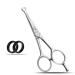 wishbeauty Hairdressing Scissors Kids Safety Round Tips and Curved Hair Scissors Children Haircut Scissors Hair Trimming Scissors Professional Salon Barber Scissors for Baby (Silver 4.5" Straight) Silver 4.5" straight scissors