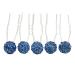Justfox - 5 rhinestone hairpins blue