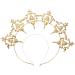 Lurrose crown headband Mary goddess crown tiaras wedding headband halloween costume headache headdress for cosplay party delivers 33x25cm golden