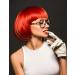 PLANTURECO Red Wig and Party Sunglasses Red Wig for Women Red Wig with Bangs Red Bob Wig and Short Red Wig Bright Red Wig with Neon Glasses Red Wig for Women - Buy Online on GoSupps.com