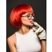 PLANTURECO Red Wig with Bangs and Neon Glasses - Bachelorette Party Wigs - Buy Online on GoSupps.com
