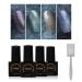 PINNI Gel Nail Polish Set 4pcs Magnetic Cat Eye UV LED Gel Nail Lacquer Superfine Mica Aurora Platinum Glitter Winter Christmas Set Semi-permanent Soak-off Manicure Gel Nails for Salon with Magnet