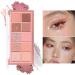 Matte Nude Shimmer Eye Makeup Palette - 10 Colors with Double Head Eyeshadow Brush | High Pigmented & Ultra-Blendable | Long Lasting Neutral Eye Palette - Rosebud Garden - Buy Online on GoSupps.com
