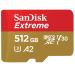 SanDisk 512GB Extreme microSDXC UHS-I Memory Card with Adapter - Up to 160MB/s, C10, U3, V30, 4K, A2, Micro SD - SDSQXA1-512G-GN6MA Card Only 512GB