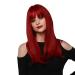 Buy Long Red Straight Wig with Bangs - Heat-Resistant 52cm Fiber Hair for Women | International Shipping - Buy Online on GoSupps.com